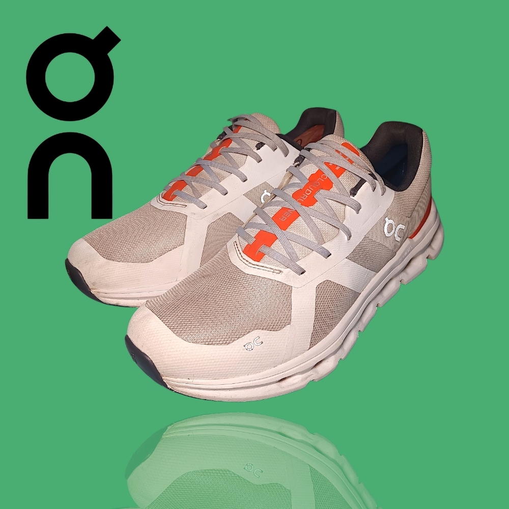 On Cloudrunner Running Shoe Undyed White/Flame Men Size 11 Style 46.98199 GUC
